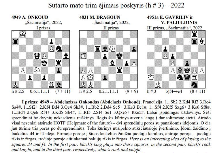 Sachmatija 2022 1prix